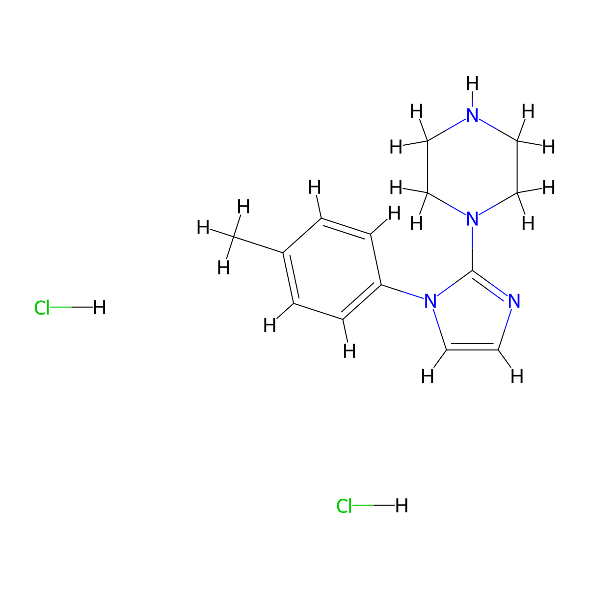 1-[1-(4-methylphenyl)-1H-imidazol-2-yl]piperazine dihydrochloride molecular structure, CAS 2703781-04-6