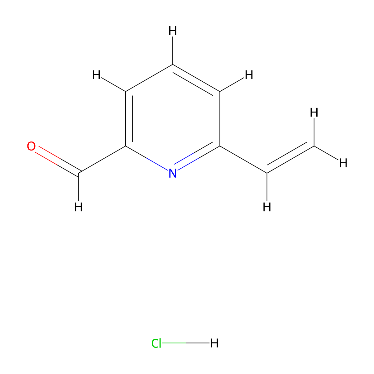 6-Ethenylpyridine-2-carbaldehyde hydrochloride molecular structure, CAS 2703781-07-9
