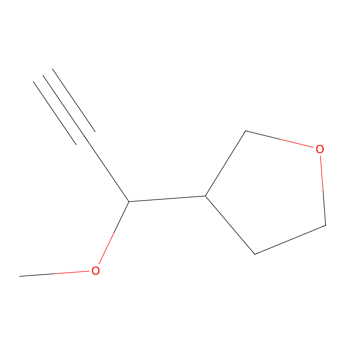 3-(1-Methoxyprop-2-yn-1-yl)oxolane molecular structure, CAS 2703781-21-7