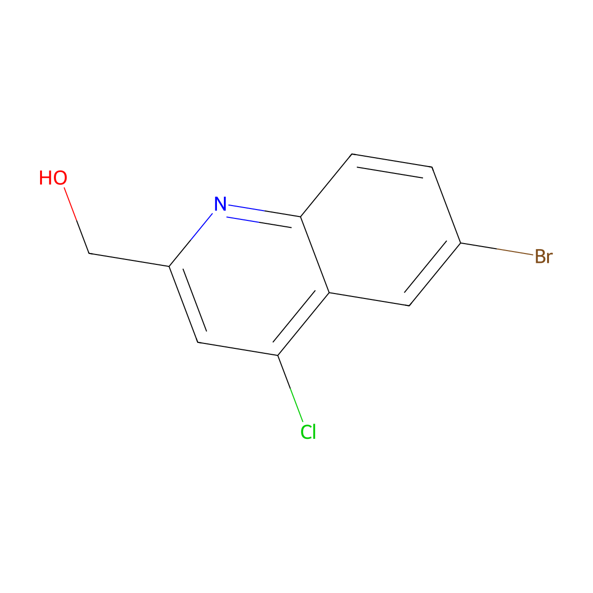 (6-Bromo-4-chloroquinolin-2-yl)methanol molecular structure, CAS 2703781-25-1