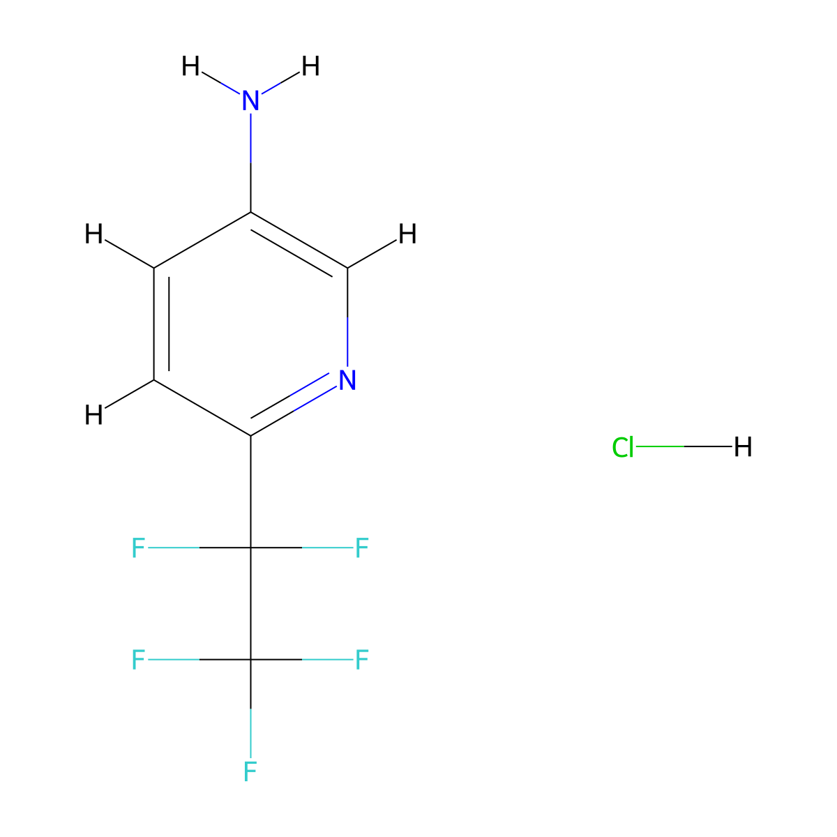 6-(1,1,2,2,2-Pentafluoroethyl)pyridin-3-amine hydrochloride molecular structure, CAS 2703781-28-4
