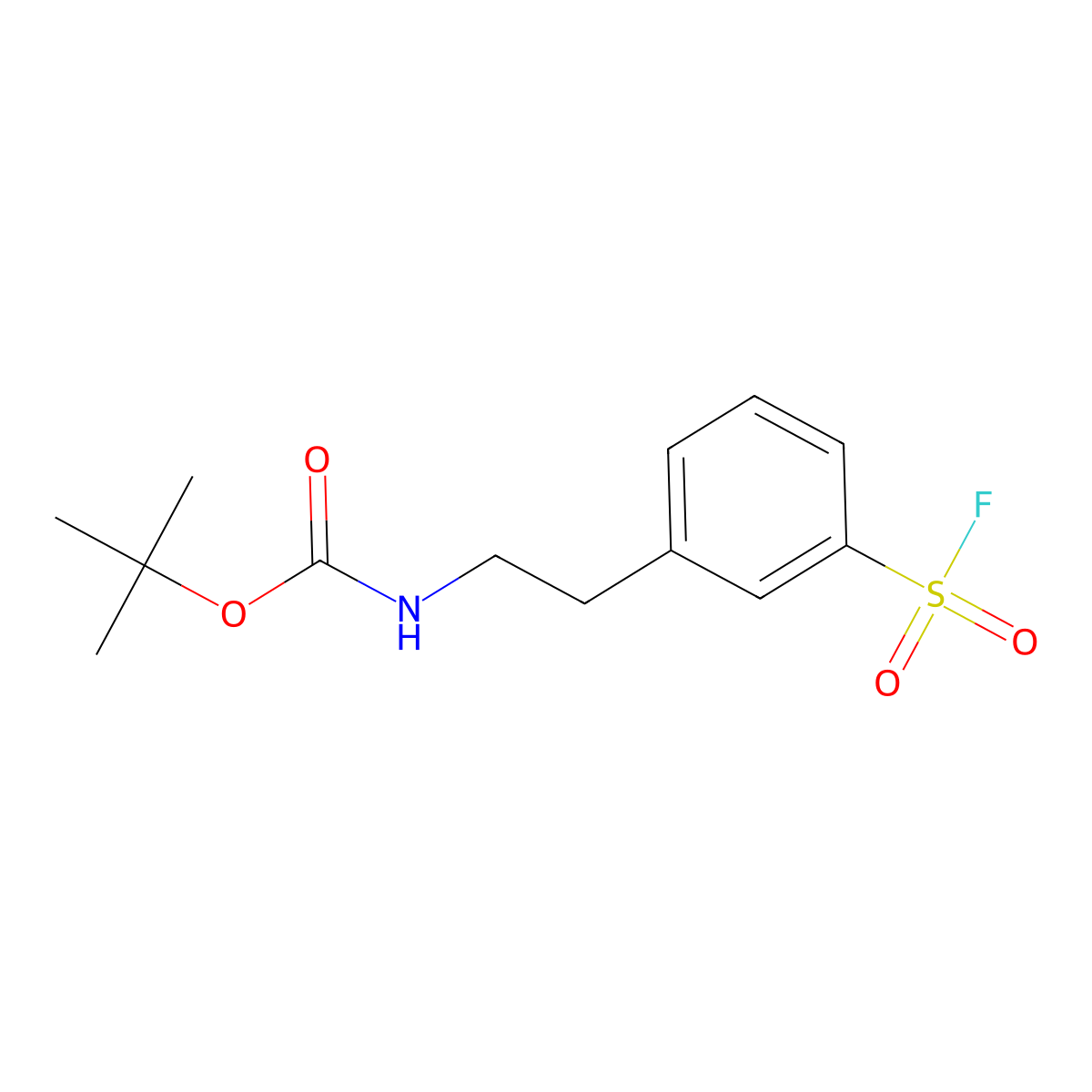 tert-butyl N-{2-[3-(fluorosulfonyl)phenyl]ethyl}carbamate molecular structure, CAS 2703781-30-8