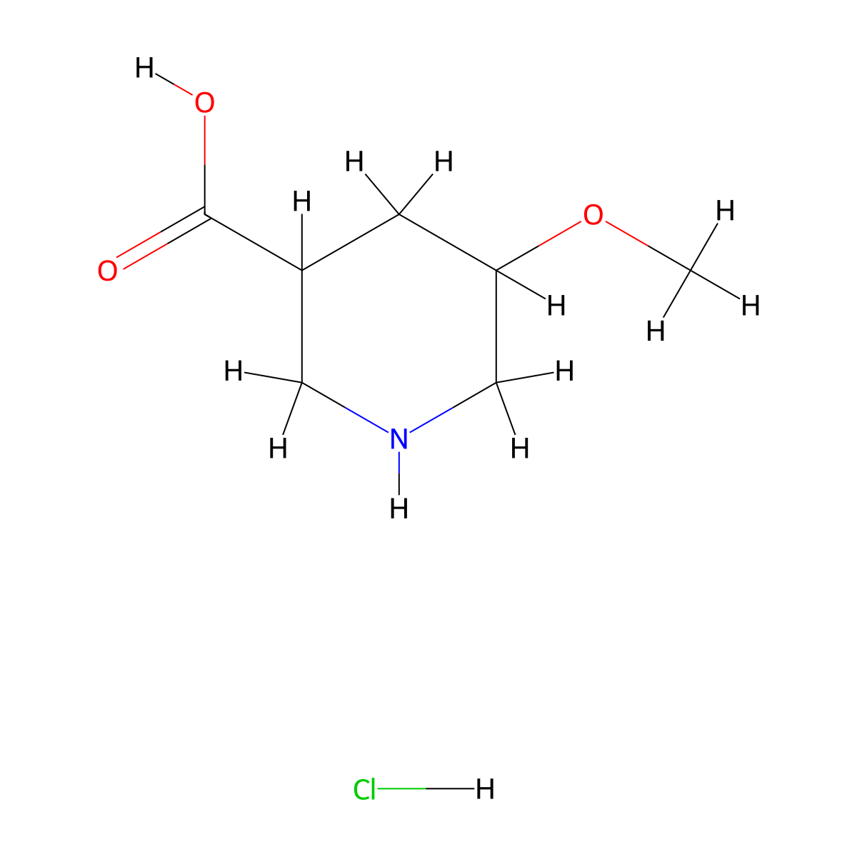 5-Methoxypiperidine-3-carboxylic acid hydrochloride molecular structure, CAS 2703781-33-1