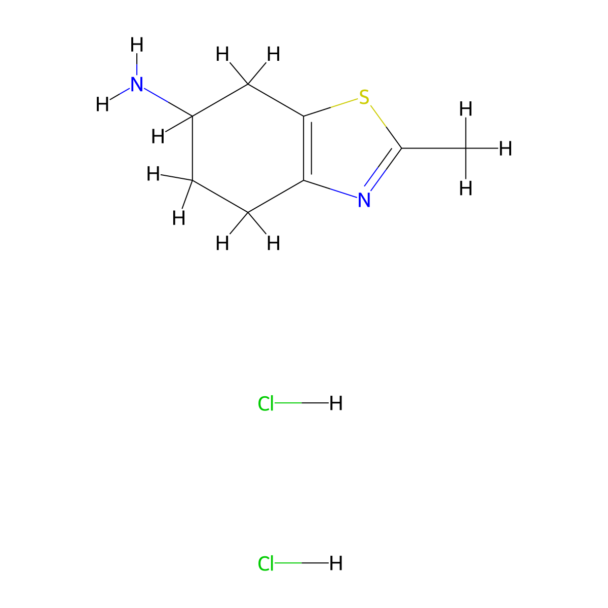 2-Methyl-4,5,6,7-tetrahydro-1,3-benzothiazol-6-amine dihydrochloride molecular structure, CAS 2703781-63-7