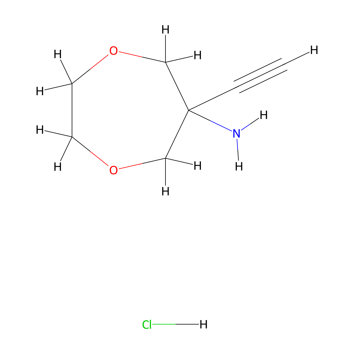 6-Ethynyl-1,4-dioxepan-6-amine hydrochloride molecular structure, CAS 2703781-67-1