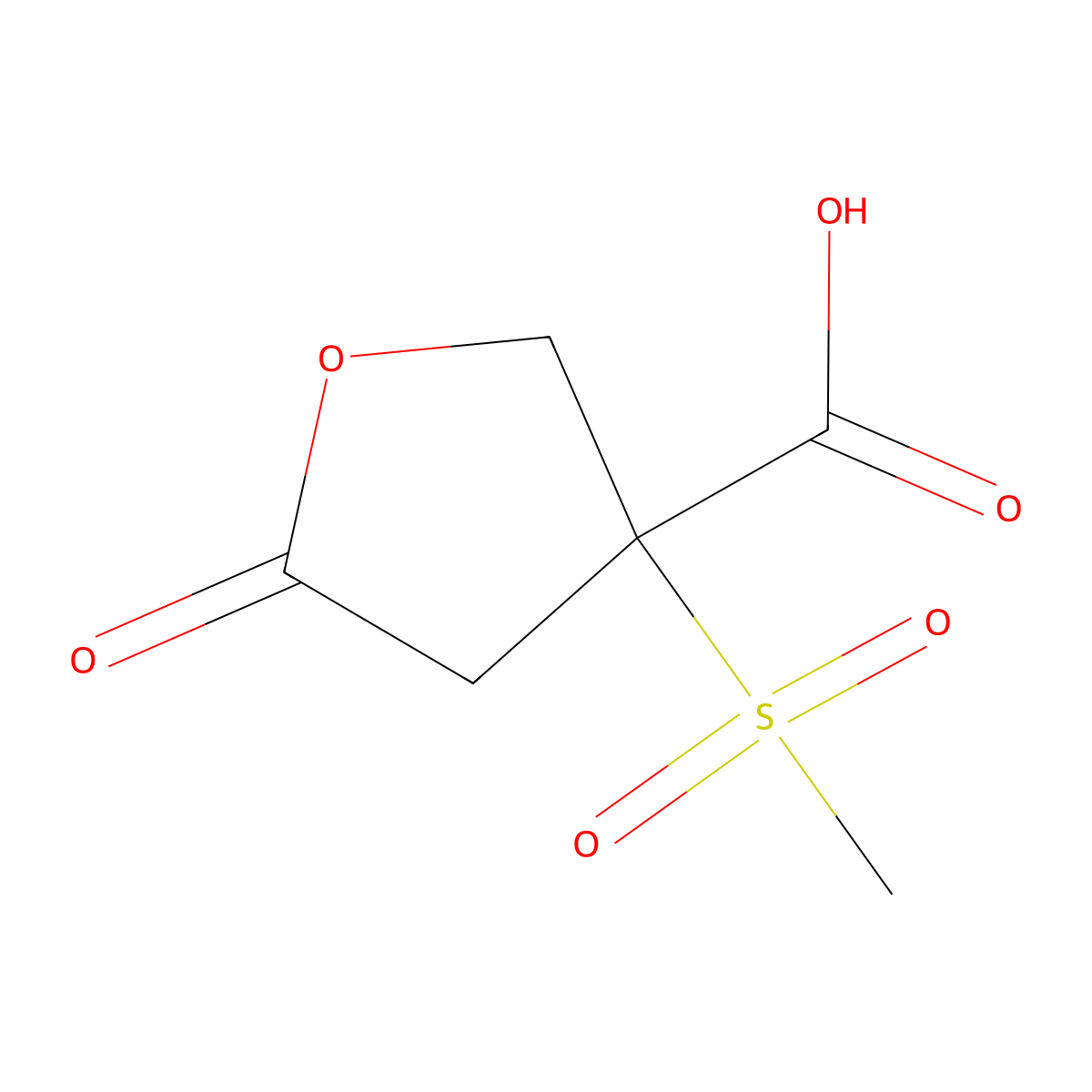 3-Methanesulfonyl-5-oxooxolane-3-carboxylic acid molecular structure, CAS 2703781-73-9