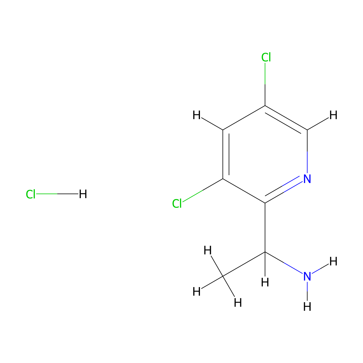 1-(3,5-Dichloropyridin-2-yl)ethan-1-amine hydrochloride molecular structure, CAS 2703781-76-2