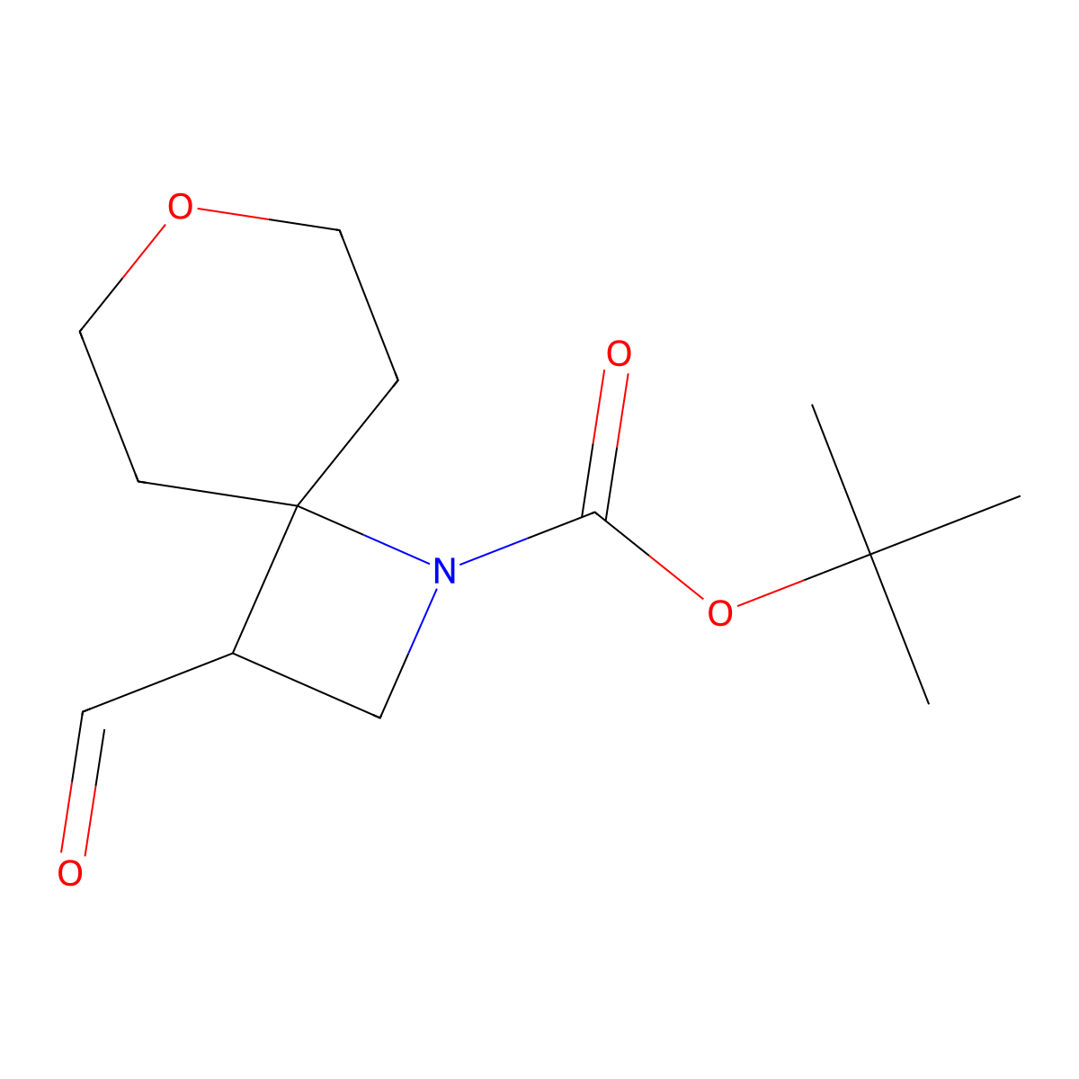 Tert-butyl 3-formyl-7-oxa-1-azaspiro[3.5]nonane-1-carboxylate molecular structure, CAS 2703781-77-3