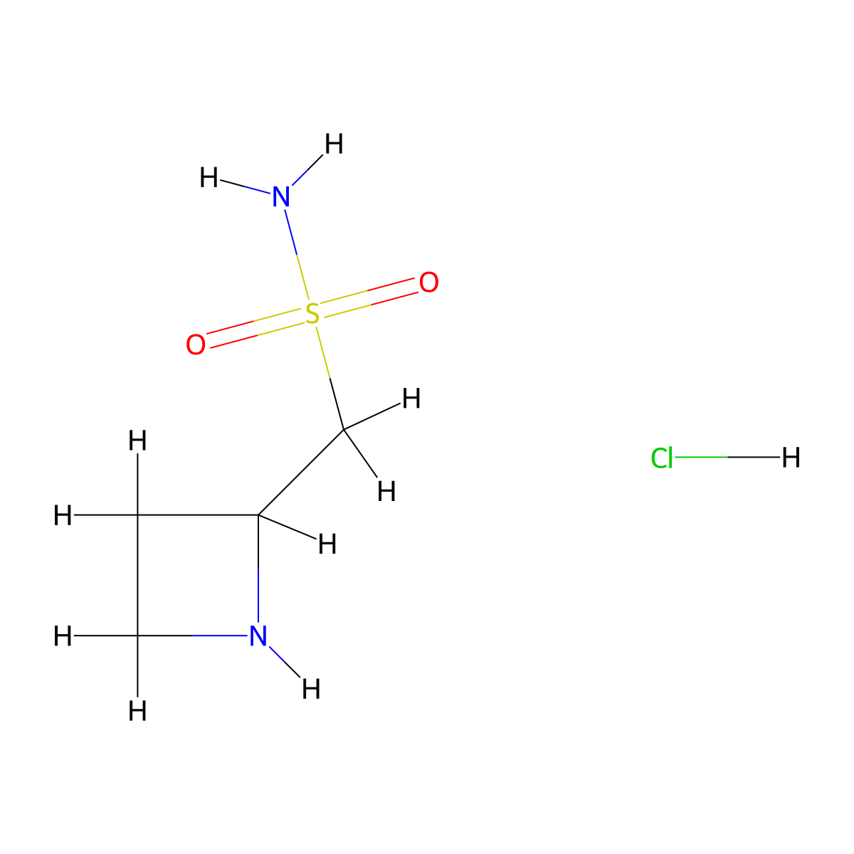 (Azetidin-2-yl)methanesulfonamide hydrochloride molecular structure, CAS 2703781-80-8