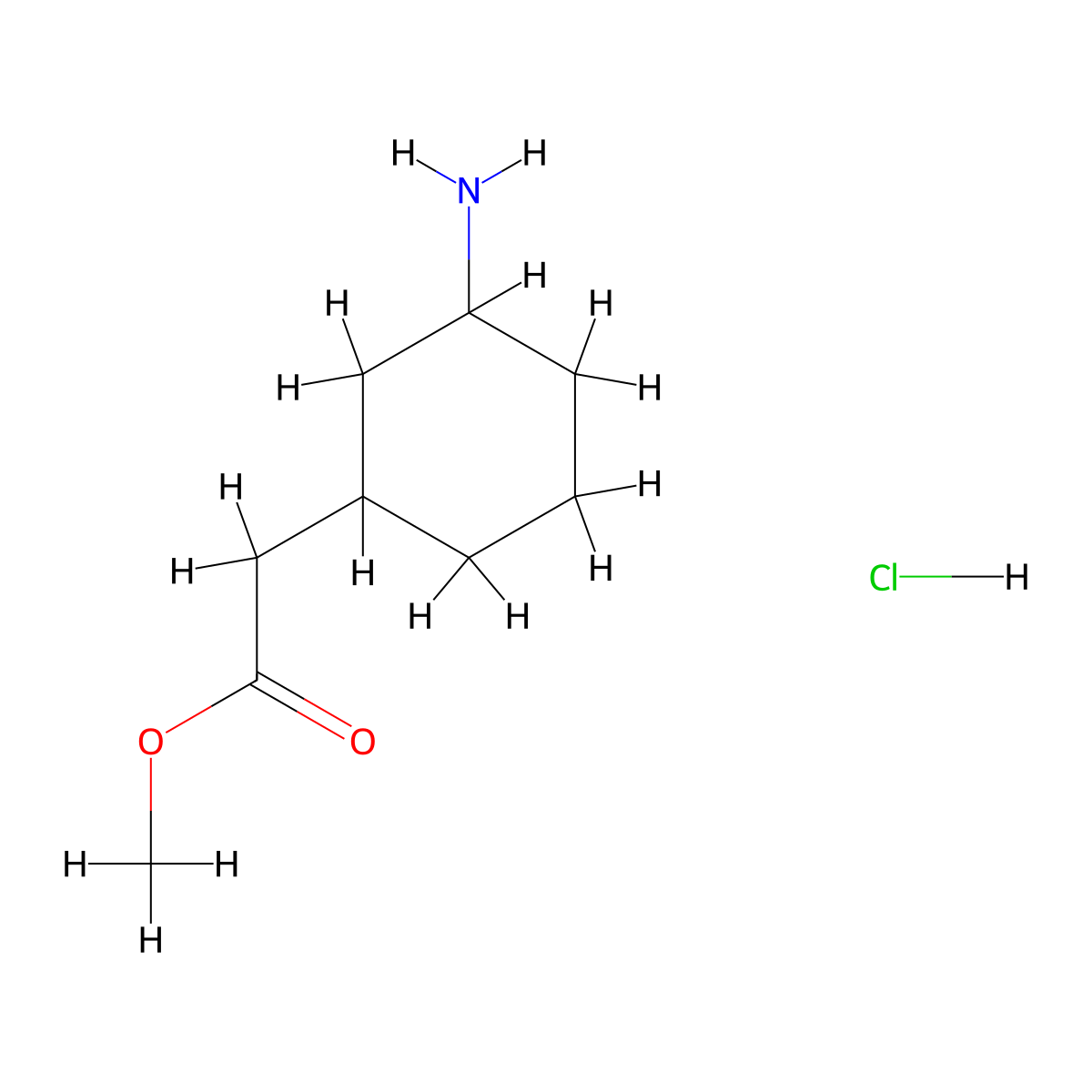 Methyl 2-(3-aminocyclohexyl)acetate hydrochloride molecular structure, CAS 2703781-81-9