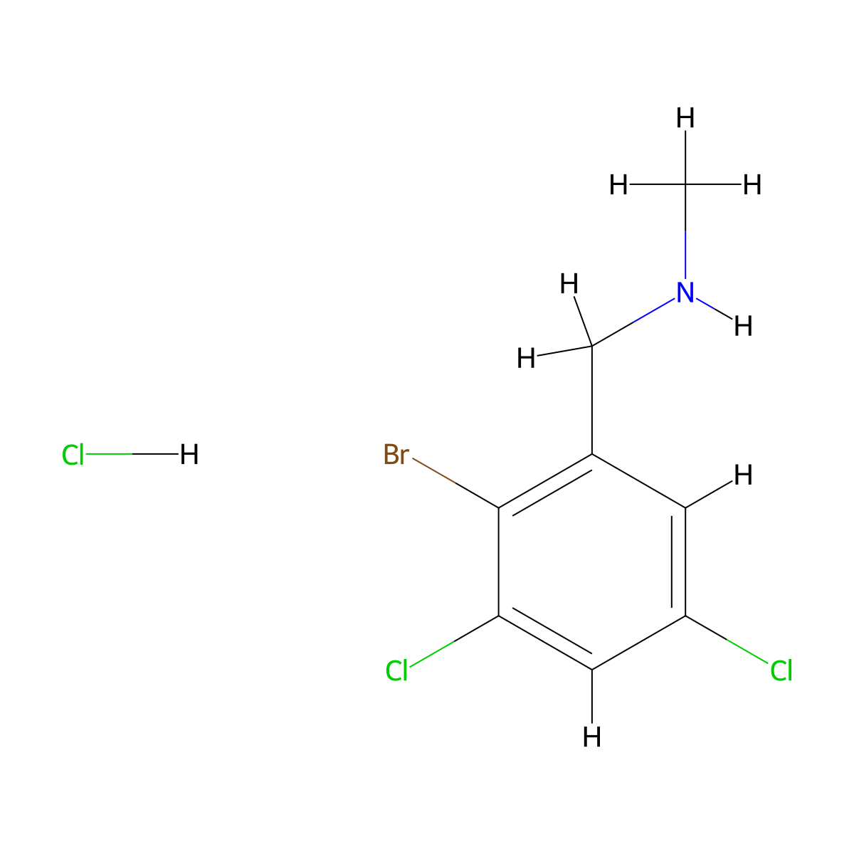 [(2-Bromo-3,5-dichlorophenyl)methyl](methyl)amine hydrochloride molecular structure, CAS 2703781-84-2