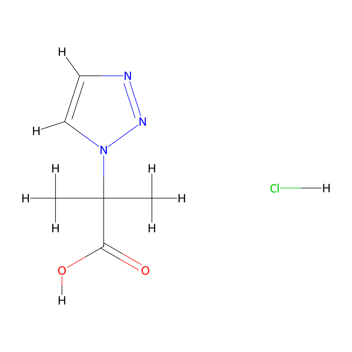 2-methyl-2-(1H-1,2,3-triazol-1-yl)propanoic acid hydrochloride molecular structure, CAS 2703781-85-3