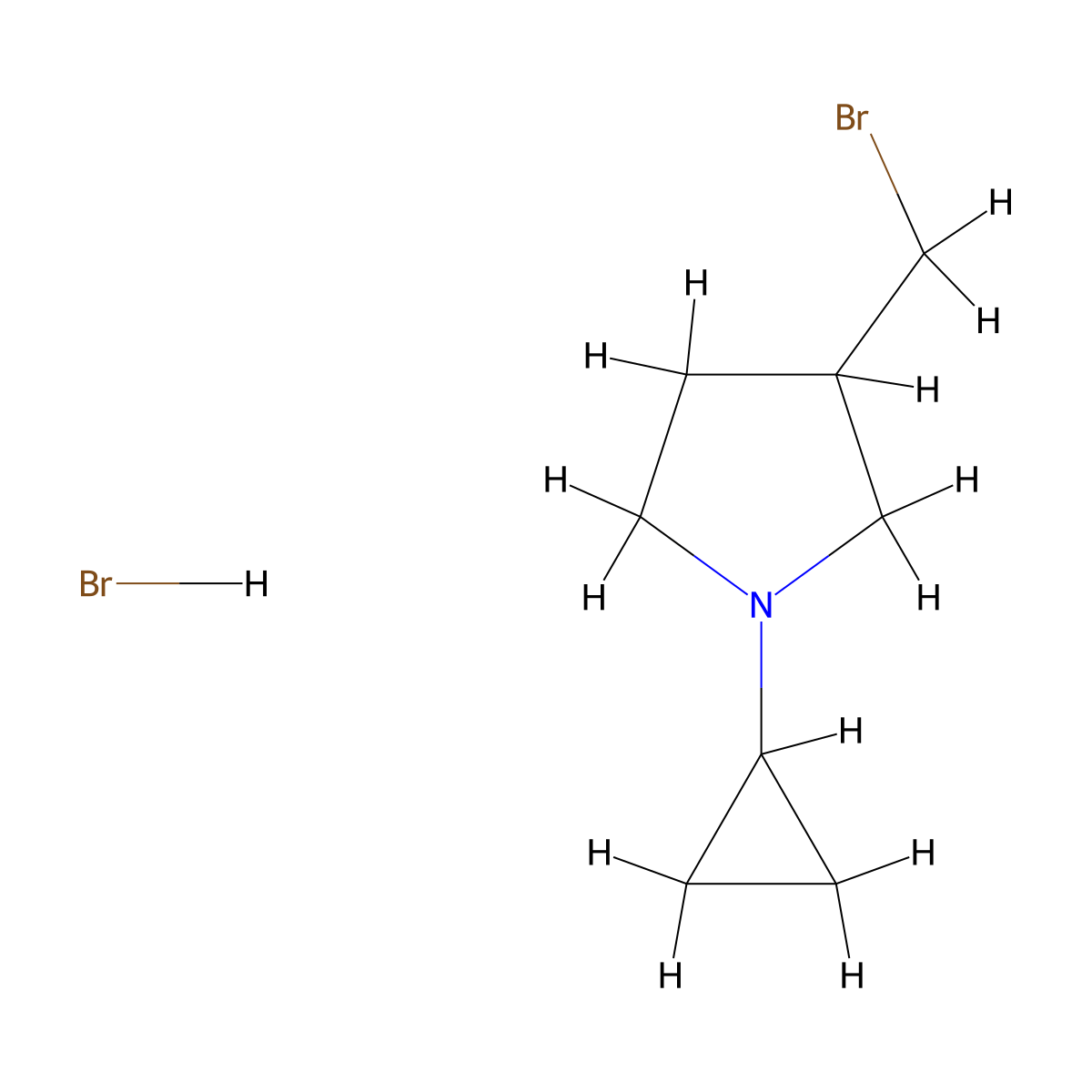 3-(Bromomethyl)-1-cyclopropylpyrrolidine hydrobromide molecular structure, CAS 2703781-91-1