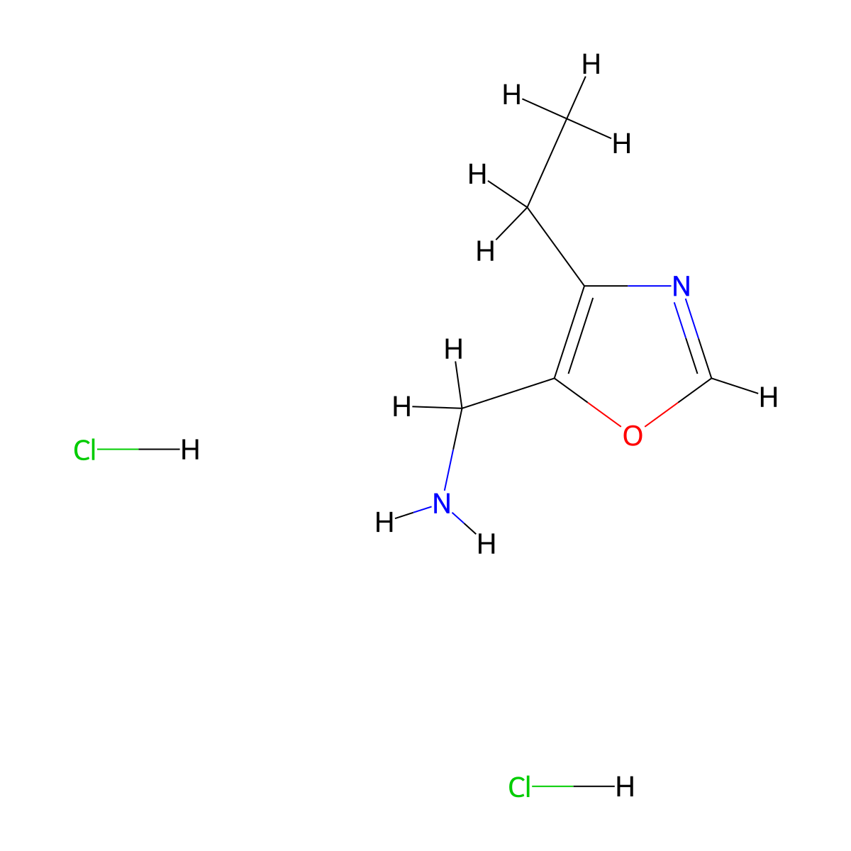 1-(4-Ethyl-1,3-oxazol-5-yl)methanamine dihydrochloride molecular structure, CAS 2703781-92-2