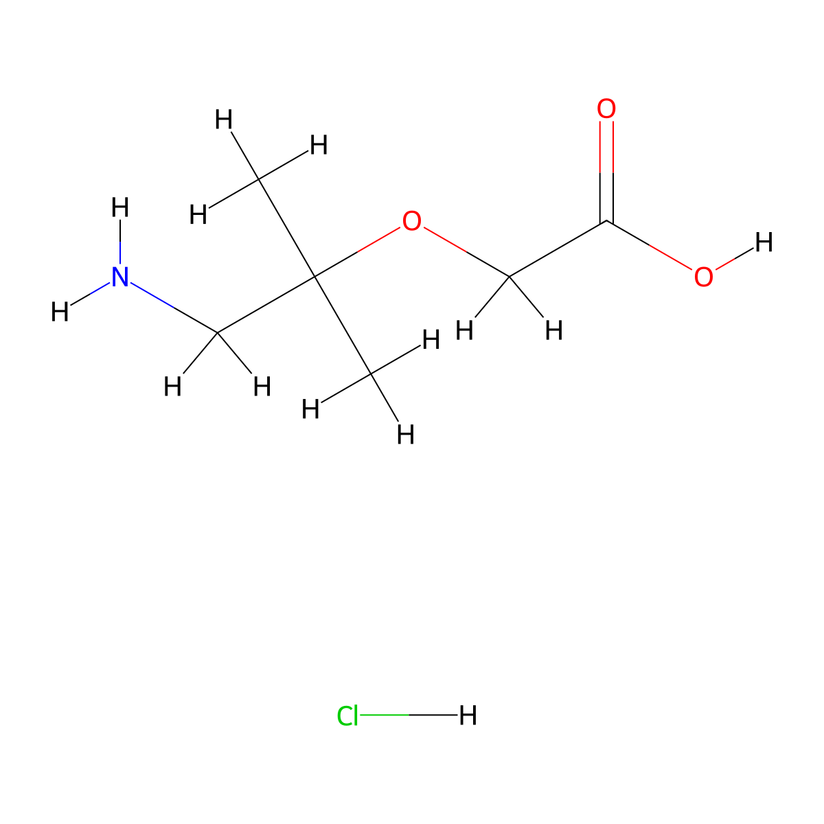 2-((1-Amino-2-methylpropan-2-yl)oxy)acetic acid hydrochloride molecular structure, CAS 2703781-97-7