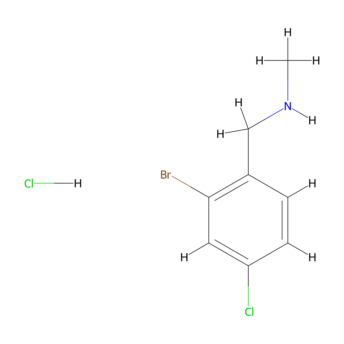 [(2-Bromo-4-chlorophenyl)methyl](methyl)amine hydrochloride molecular structure, CAS 2703781-98-8
