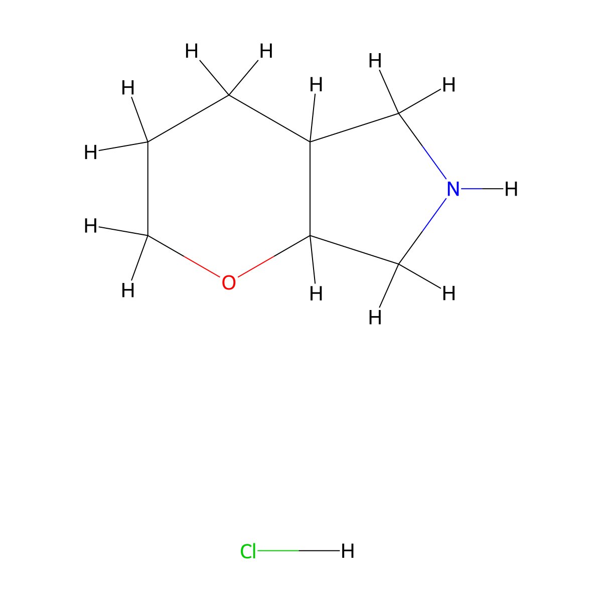 Octahydropyrano[2,3-c]pyrrole hydrochloride molecular structure, CAS 2703782-01-6