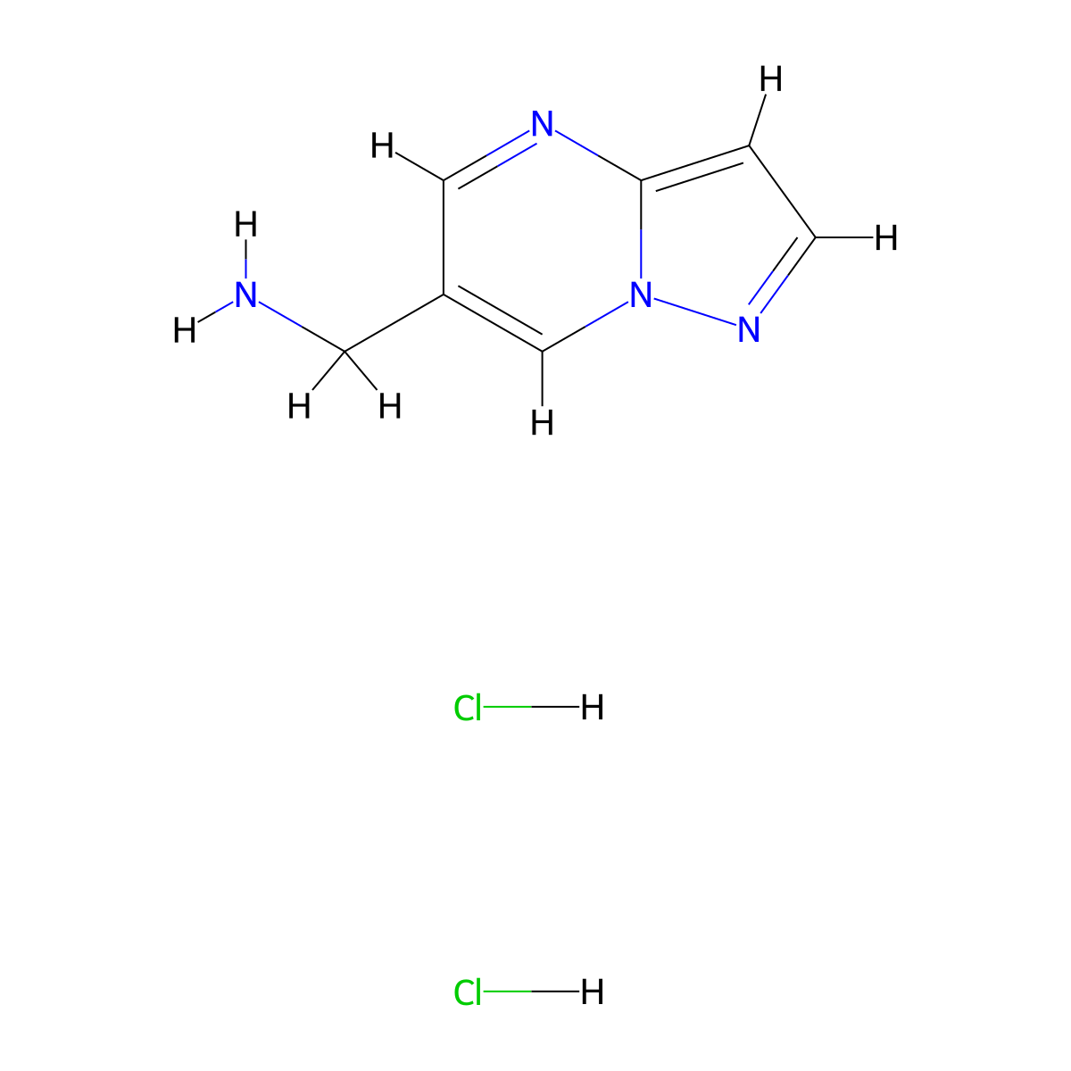 {Pyrazolo[1,5-a]pyrimidin-6-yl}methanamine dihydrochloride molecular structure, CAS 2703782-02-7