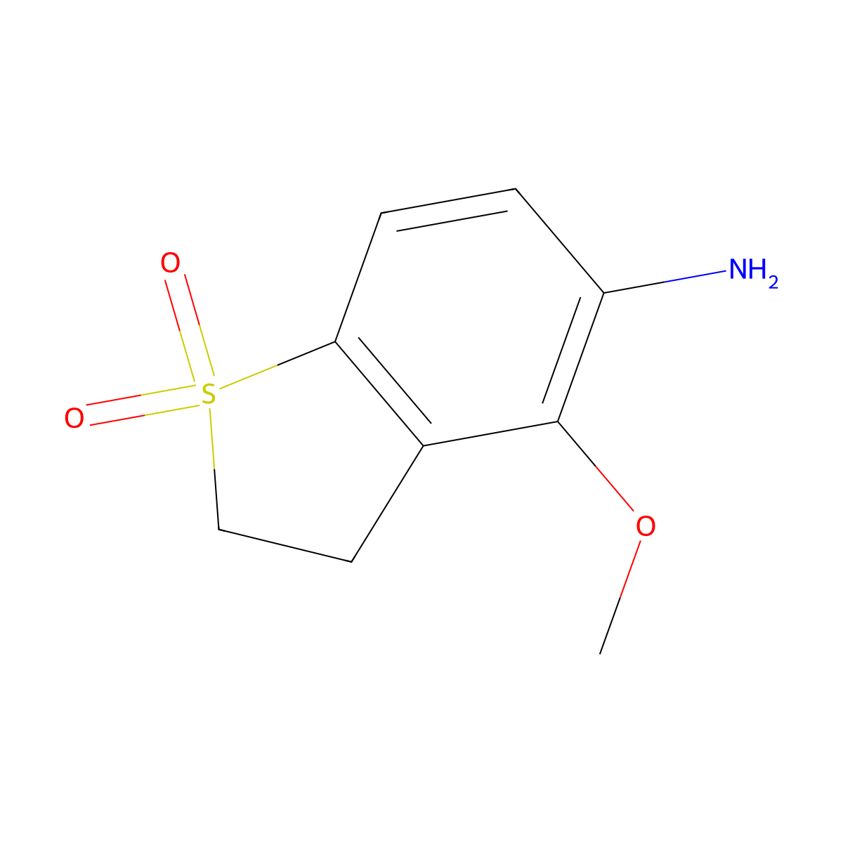 5-Amino-4-methoxy-2,3-dihydro-1lambda6-benzothiophene-1,1-dione molecular structure, CAS 2703782-03-8