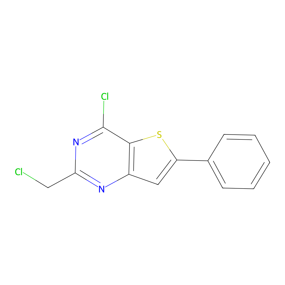 4-Chloro-2-(chloromethyl)-6-phenylthieno[3,2-d]pyrimidine molecular structure, CAS 2703782-07-2