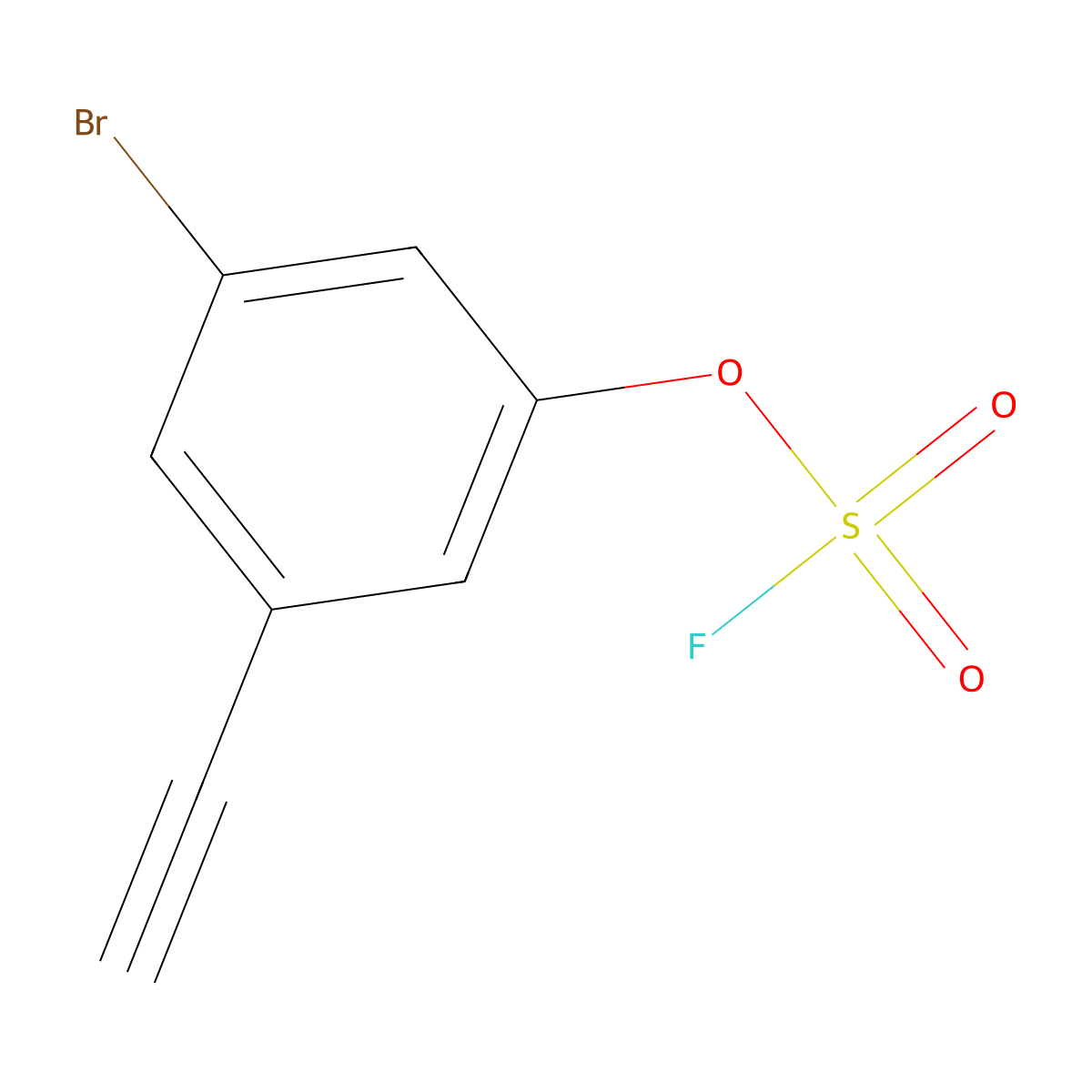 3-Bromo-5-ethynylphenyl sulfurofluoridate molecular structure, CAS 2703782-09-4