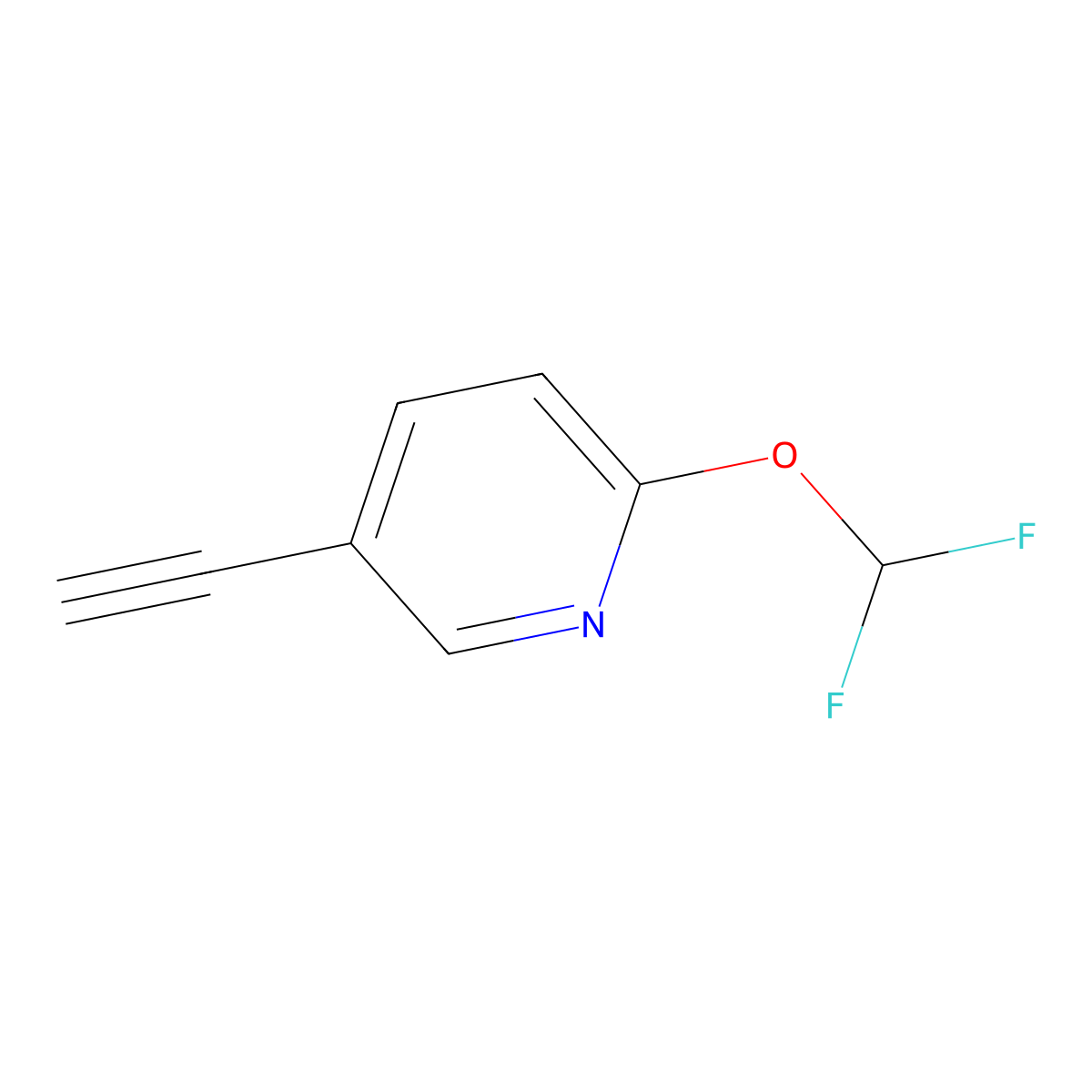 2-(Difluoromethoxy)-5-ethynylpyridine molecular structure, CAS 2703782-12-9