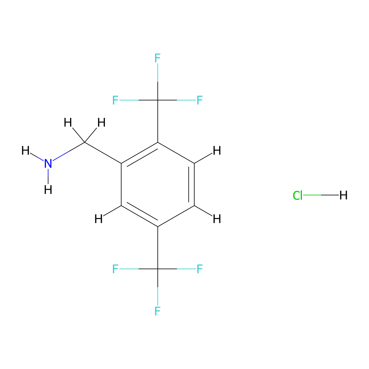 1-[2,5-Bis(trifluoromethyl)phenyl]methanamine hydrochloride molecular structure, CAS 2703782-13-0