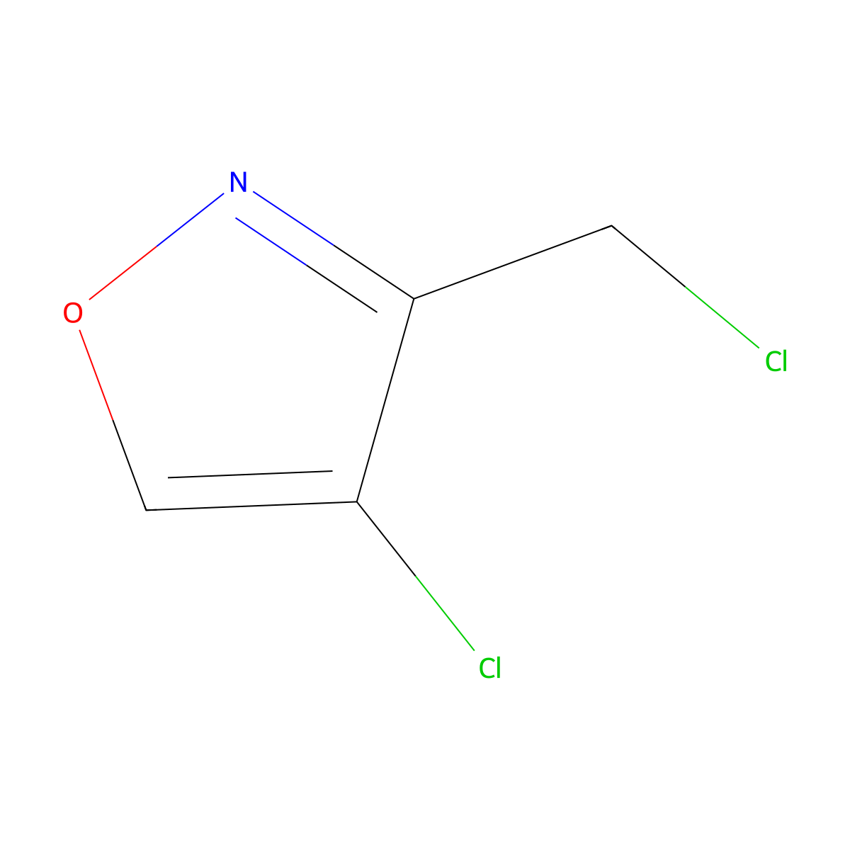 4-Chloro-3-(chloromethyl)-1,2-oxazole molecular structure, CAS 2703782-14-1