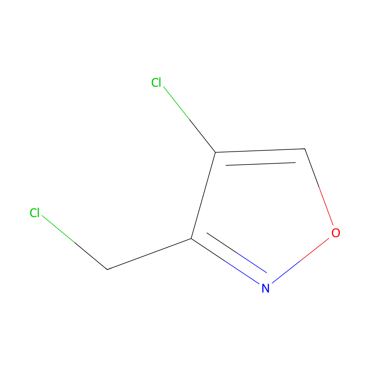 4-Chloro-3-(chloromethyl)-1,2-oxazole molecular structure, CAS 2703782-14-1