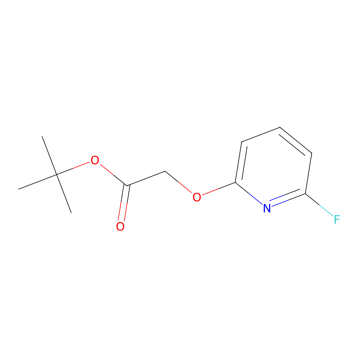 Tert-butyl 2-[(6-fluoropyridin-2-yl)oxy]acetate molecular structure, CAS 2703782-17-4