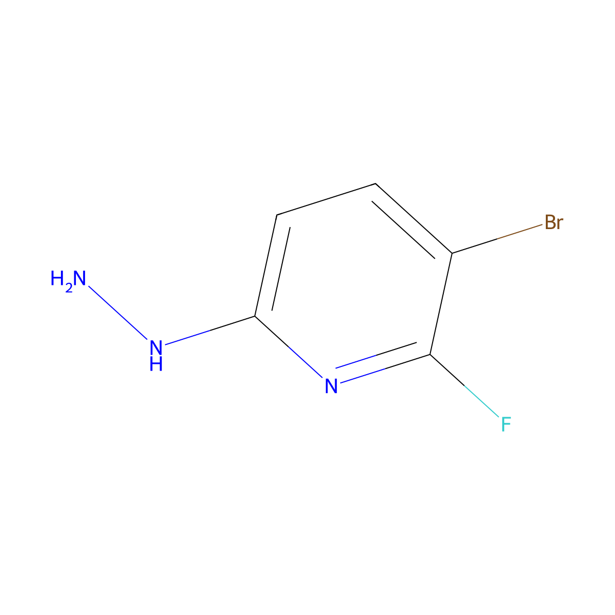 3-Bromo-2-fluoro-6-hydrazinylpyridine molecular structure, CAS 2703782-18-5