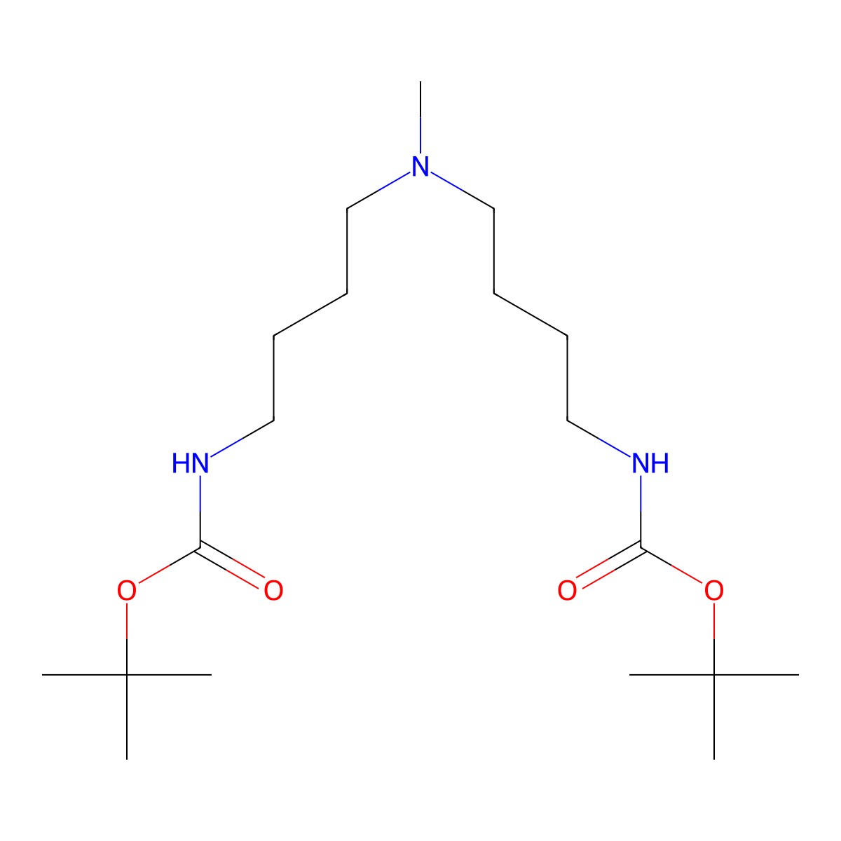 Di-tert-butyl ((methylazanediyl)bis(butane-4,1-diyl))dicarbamate molecular structure, CAS 2703782-19-6