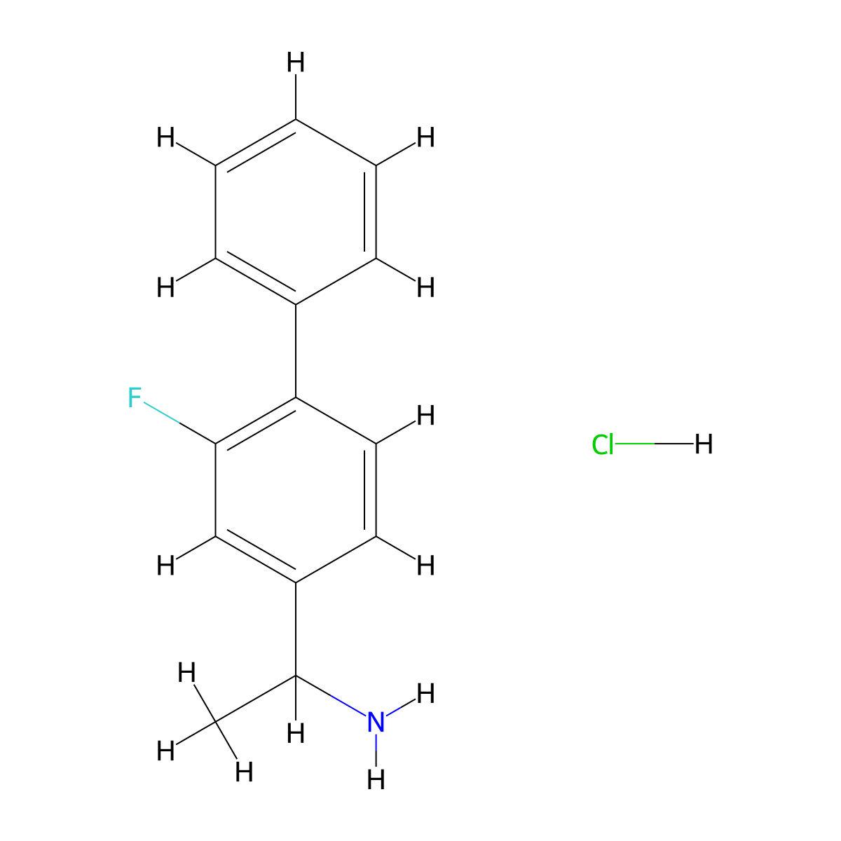 1-(2-Fluoro-(1,1'-biphenyl)-4-yl)ethan-1-amine hydrochloride molecular structure, CAS 2703782-25-4