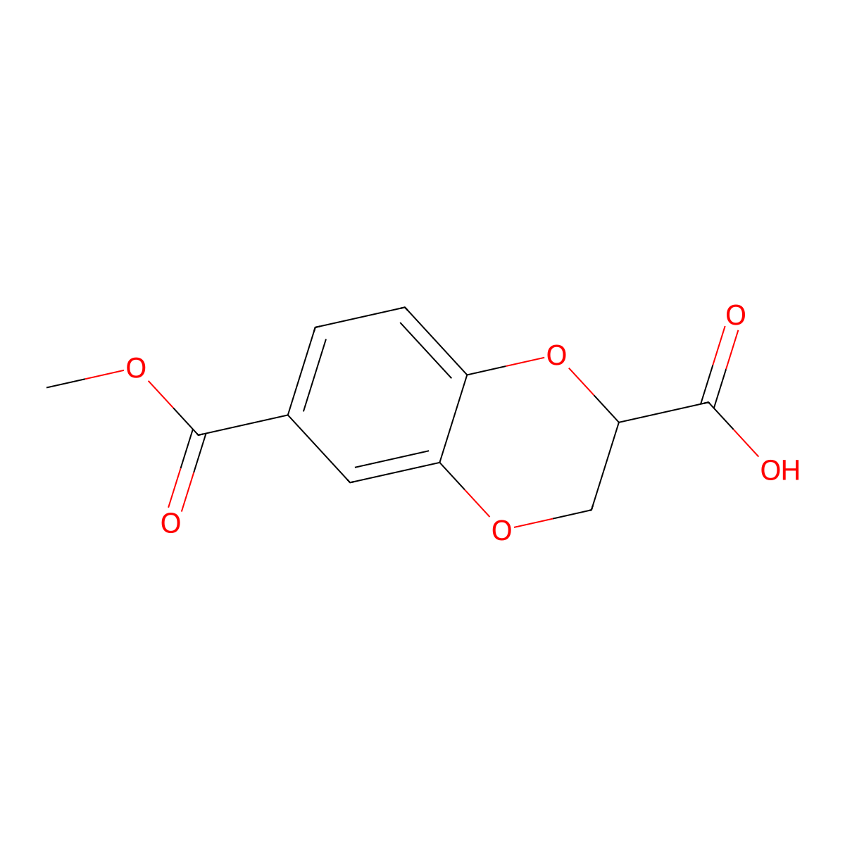 6-(Methoxycarbonyl)-2,3-dihydro-1,4-benzodioxine-2-carboxylic acid molecular structure, CAS 2703782-32-3