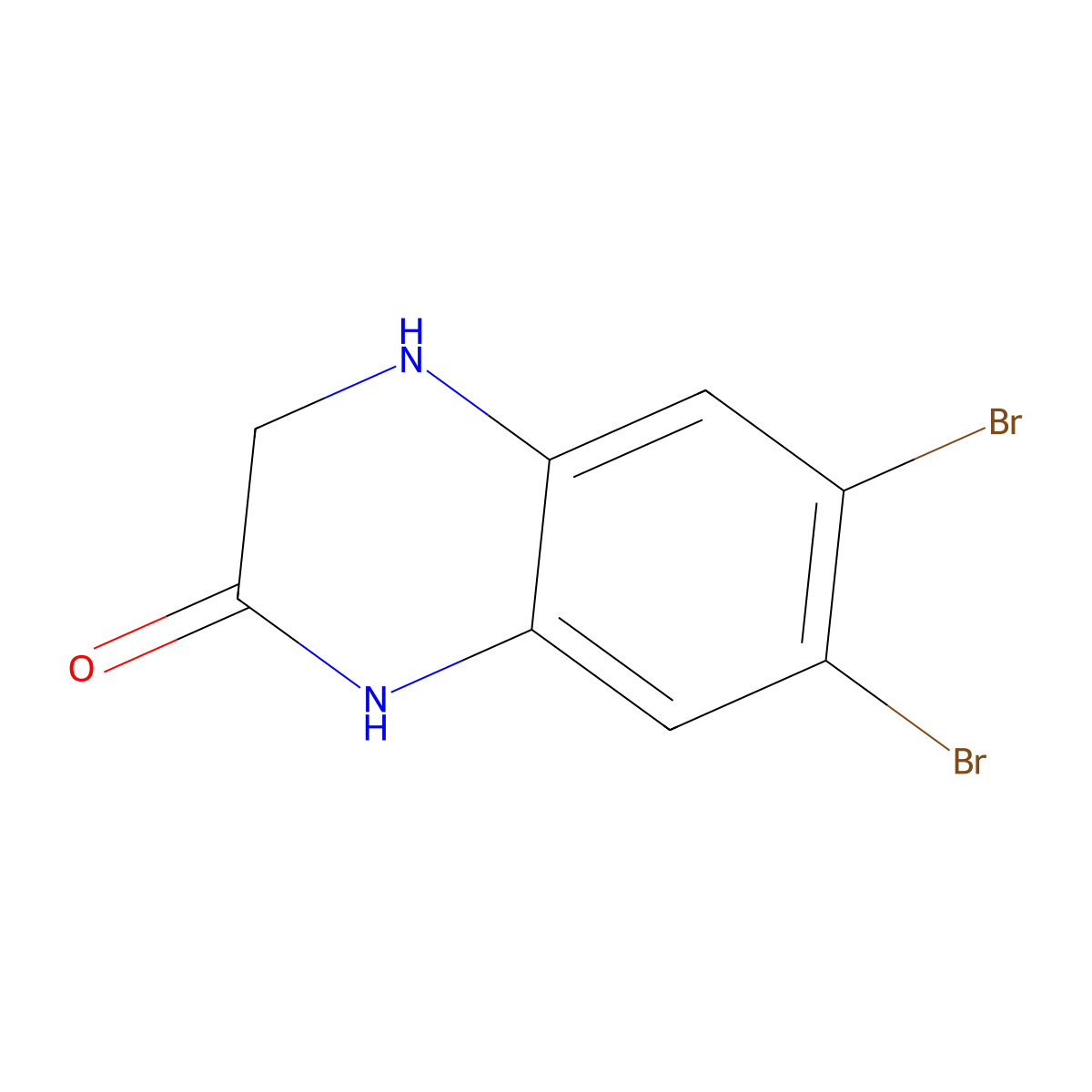6,7-Dibromo-1,2,3,4-tetrahydroquinoxalin-2-one molecular structure, CAS 2703782-40-3