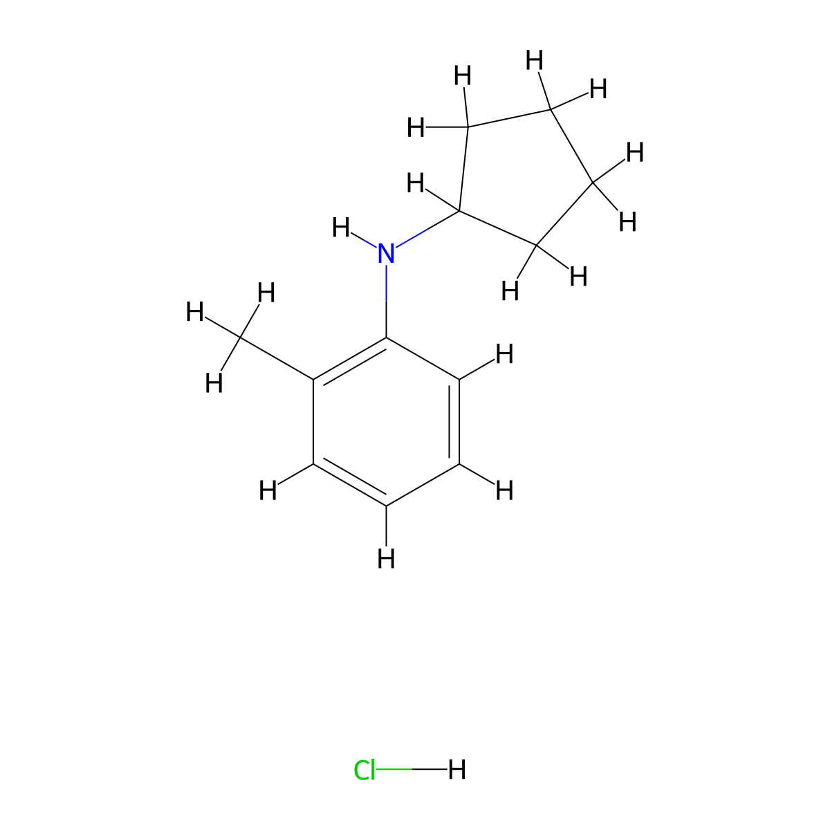 N-cyclopentyl-2-methylaniline hydrochloride molecular structure, CAS 2703782-46-9