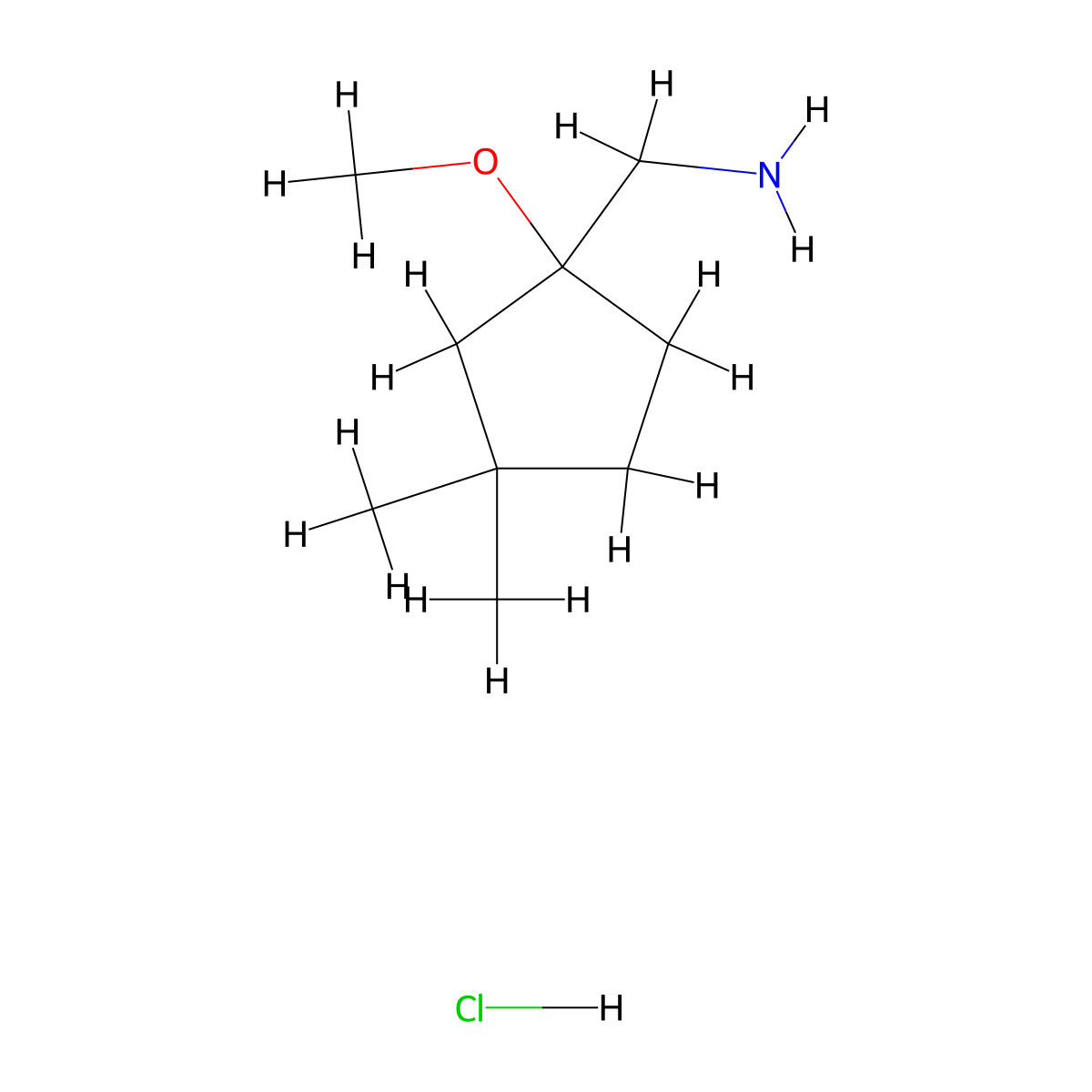 1-(1-Methoxy-3,3-dimethylcyclopentyl)methanamine hydrochloride molecular structure, CAS 2703782-50-5