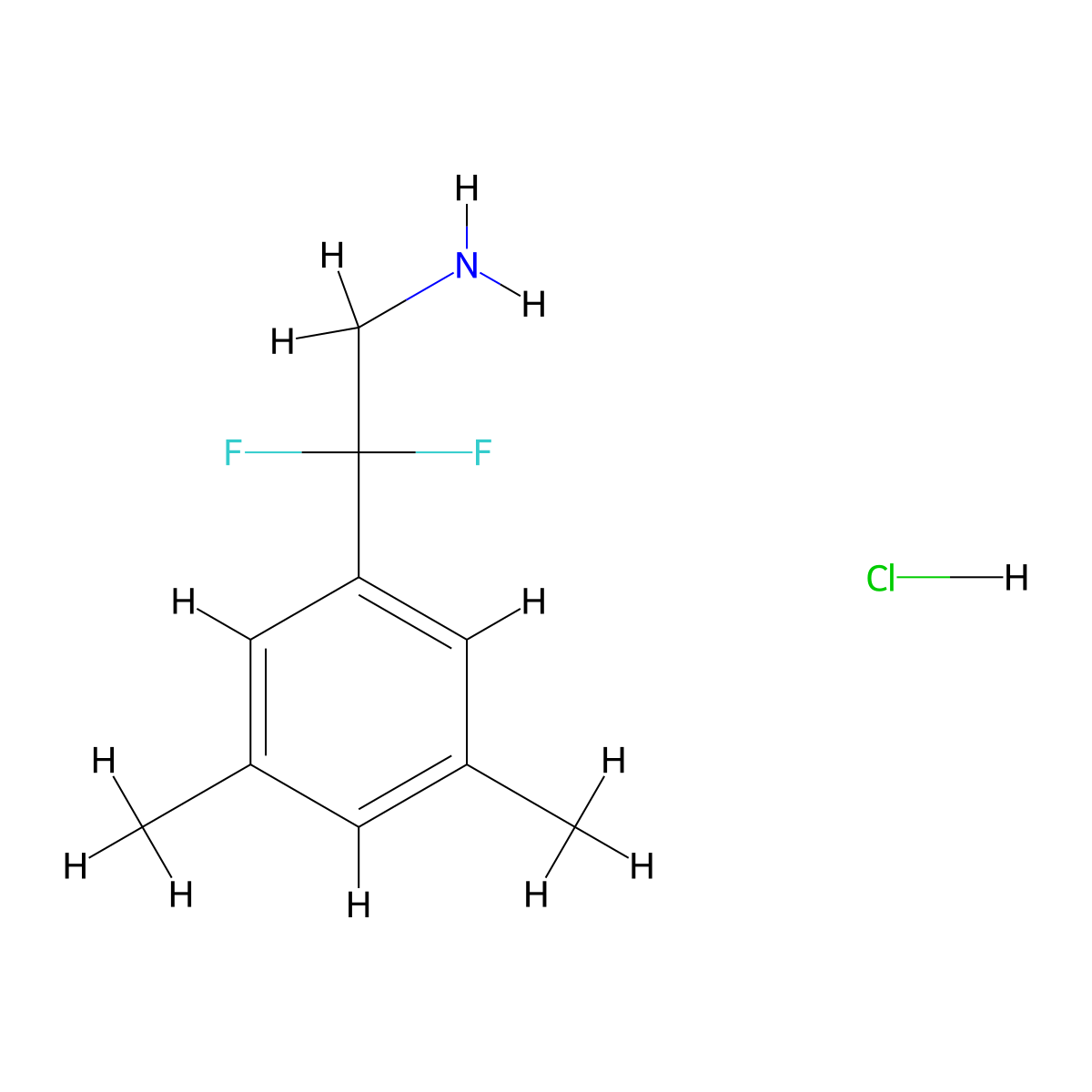 2-(3,5-Dimethylphenyl)-2,2-difluoroethan-1-amine hydrochloride molecular structure, CAS 2703782-53-8