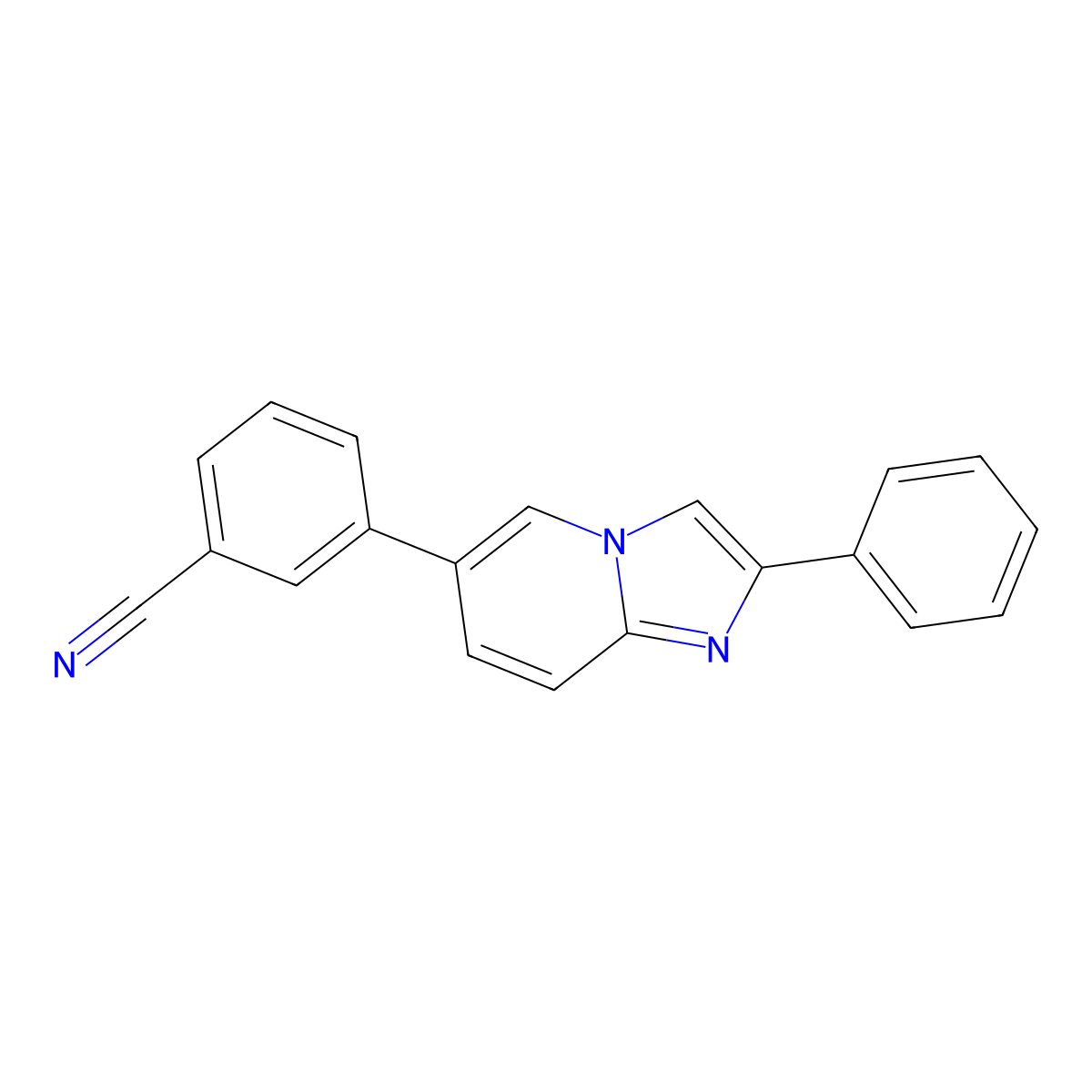 3-(2-Phenylimidazo[1,2-a]pyridin-6-yl)benzenecarbonitrile molecular structure, CAS 2703797-37-7