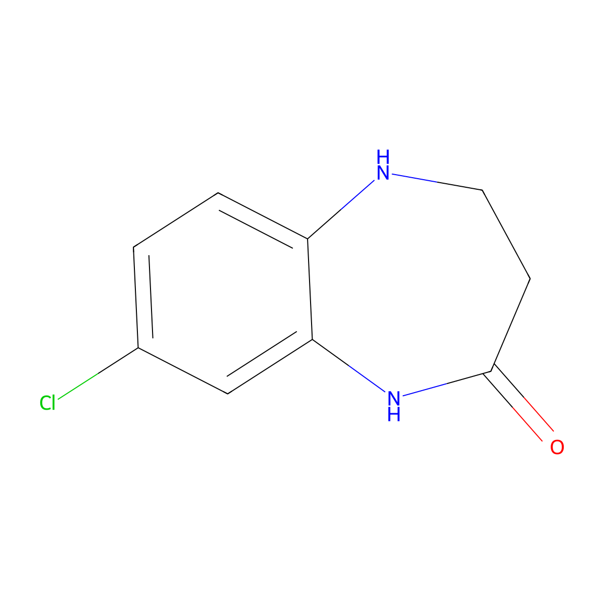 8-Chloro-1,3,4,5-tetrahydro-2H-1,5-benzodiazepin-2-one molecular structure, CAS 27038-63-7