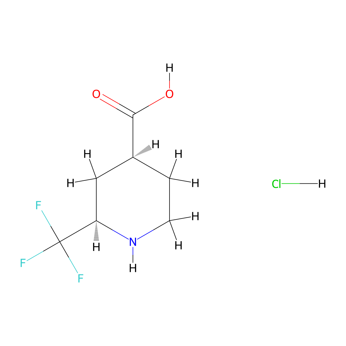 cis-2-(Trifluoromethyl)piperidine-4-carboxylic acid;hydrochloride molecular structure, CAS 2703855-39-2