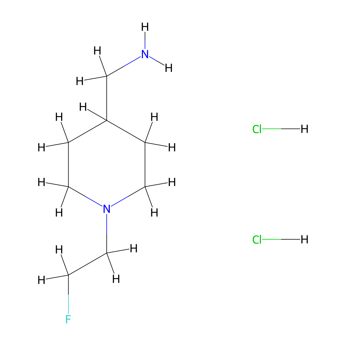 [1-(2-Fluoroethyl)piperidin-4-yl]methanamine dihydrochloride molecular structure, CAS 2703861-15-6