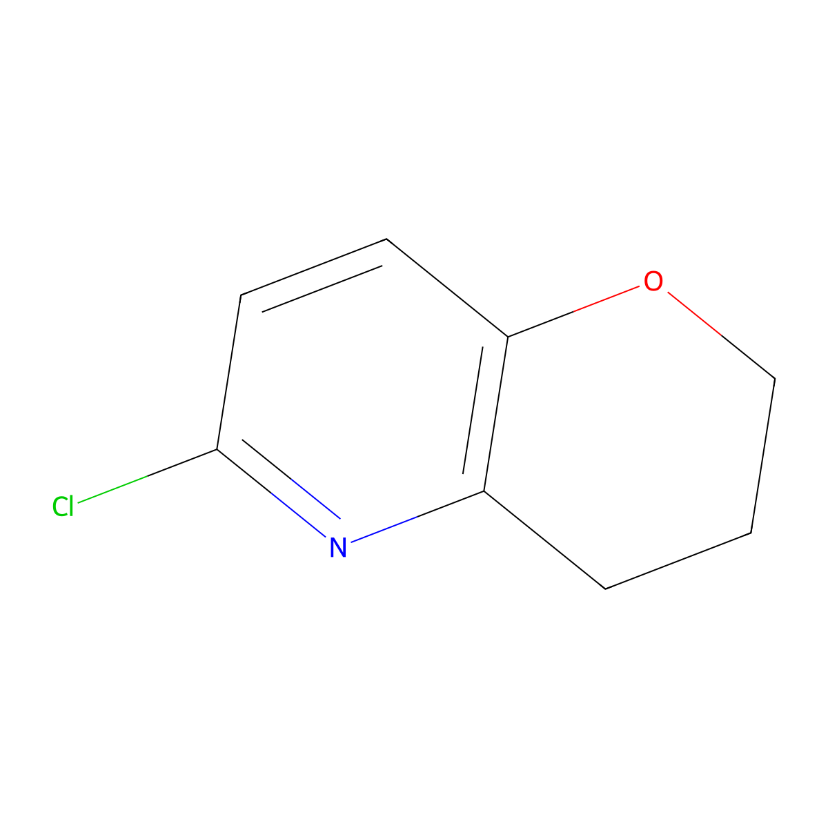 6-chloro-2H,3H,4H-pyrano[3,2-b]pyridine molecular structure, CAS 2703864-98-4