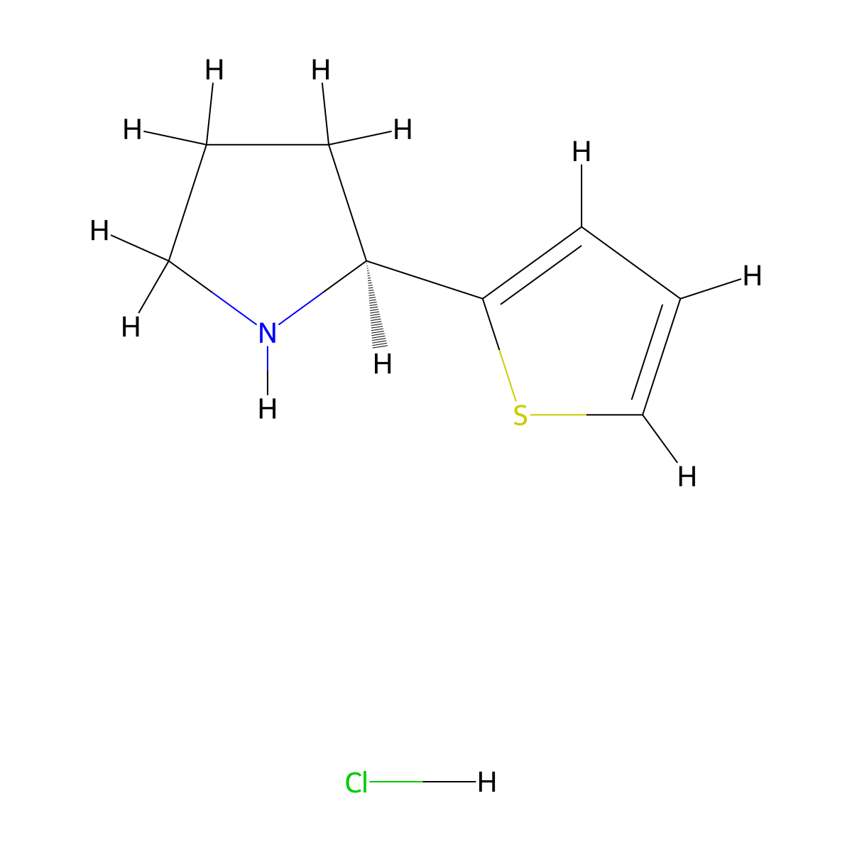 (2S)-2-(thiophen-2-yl)pyrrolidine hydrochloride molecular structure, CAS 2703876-81-5