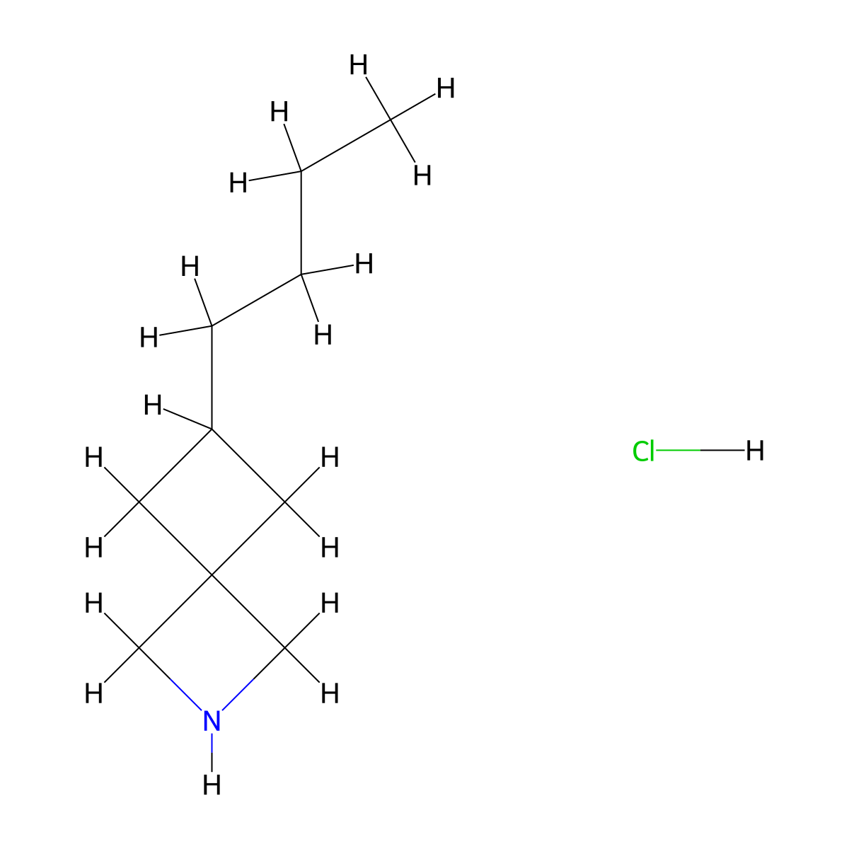 6-Butyl-2-azaspiro[3.3]heptane;hydrochloride molecular structure, CAS 2703930-59-8