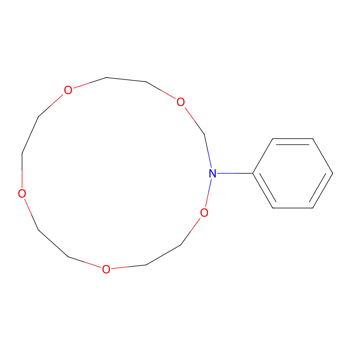 2-Phenyl-1,4,7,10,13-pentaoxa-2-azacyclopentadecane molecular structure, CAS 2703961-58-2
