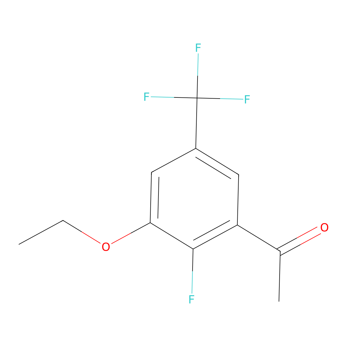 1-[3-Ethoxy-2-fluoro-5-(trifluoromethyl)phenyl]ethanone molecular structure, CAS 2703971-53-1