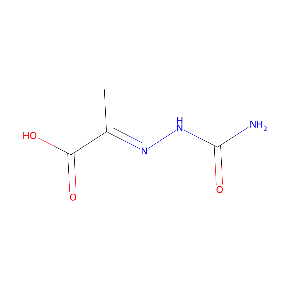 Pyruvic acid semicarbazone molecular structure, CAS 2704-30-5