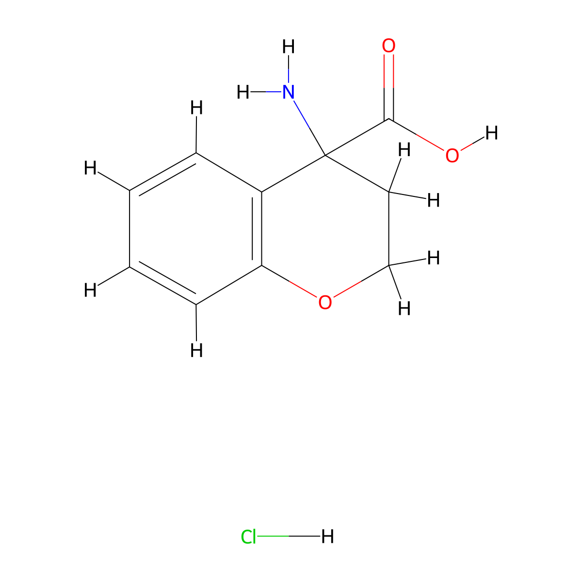 4-amino-3,4-dihydro-2H-1-benzopyran-4-carboxylic acid hydrochloride molecular structure, CAS 2704137-09-5