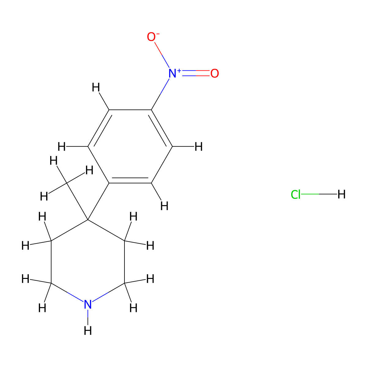 4-Methyl-4-(4-nitrophenyl)piperidine;hydrochloride molecular structure, CAS 2704188-27-0